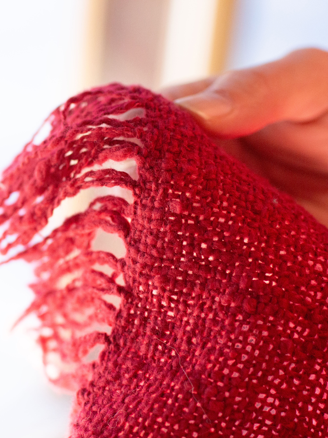 鄙子さんのガラ紡マフラー 坂口鄙子（さかぐちひなこ）