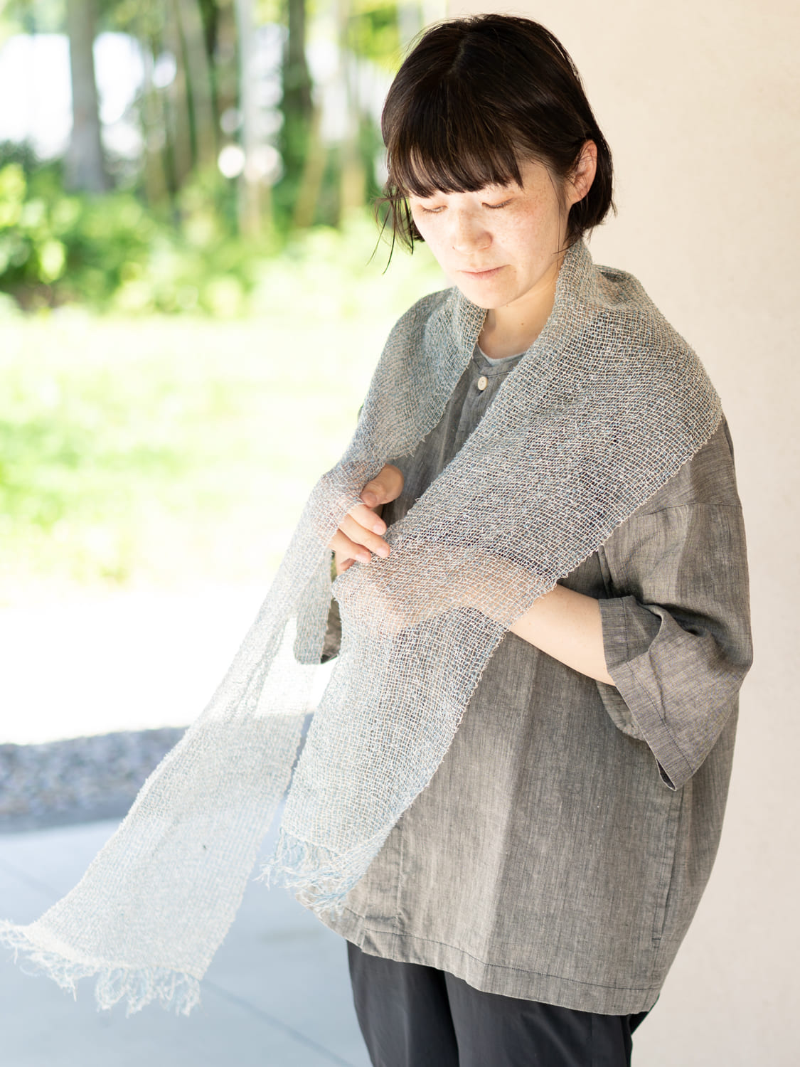 鄙子さんの綿麻ストール 坂口鄙子(さかぐちひなこ)