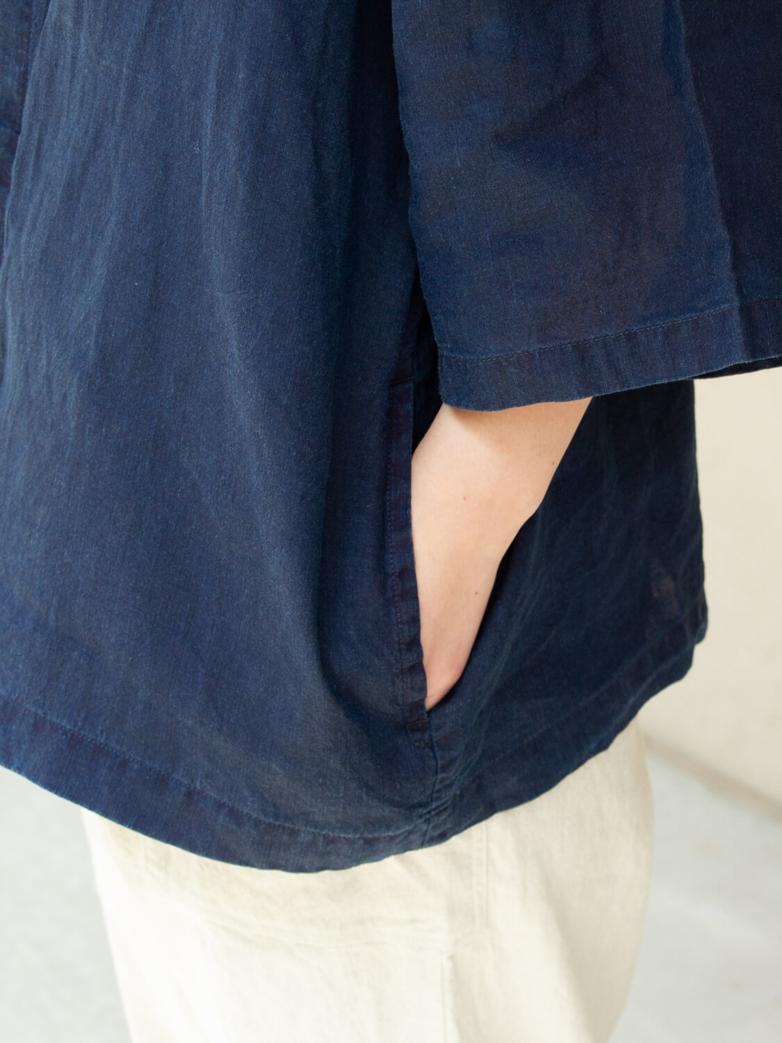 縁日　ダボシャツ　DABO SHIRT indigo 麻 