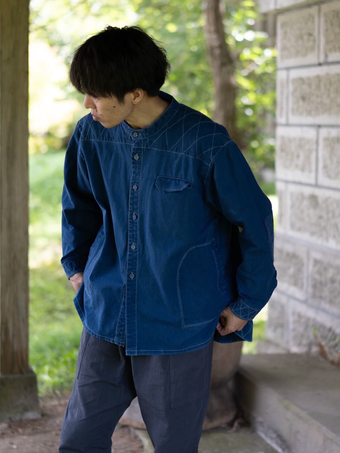 縁日 indigo YAMA SHIRT(インディゴ山シャツ)