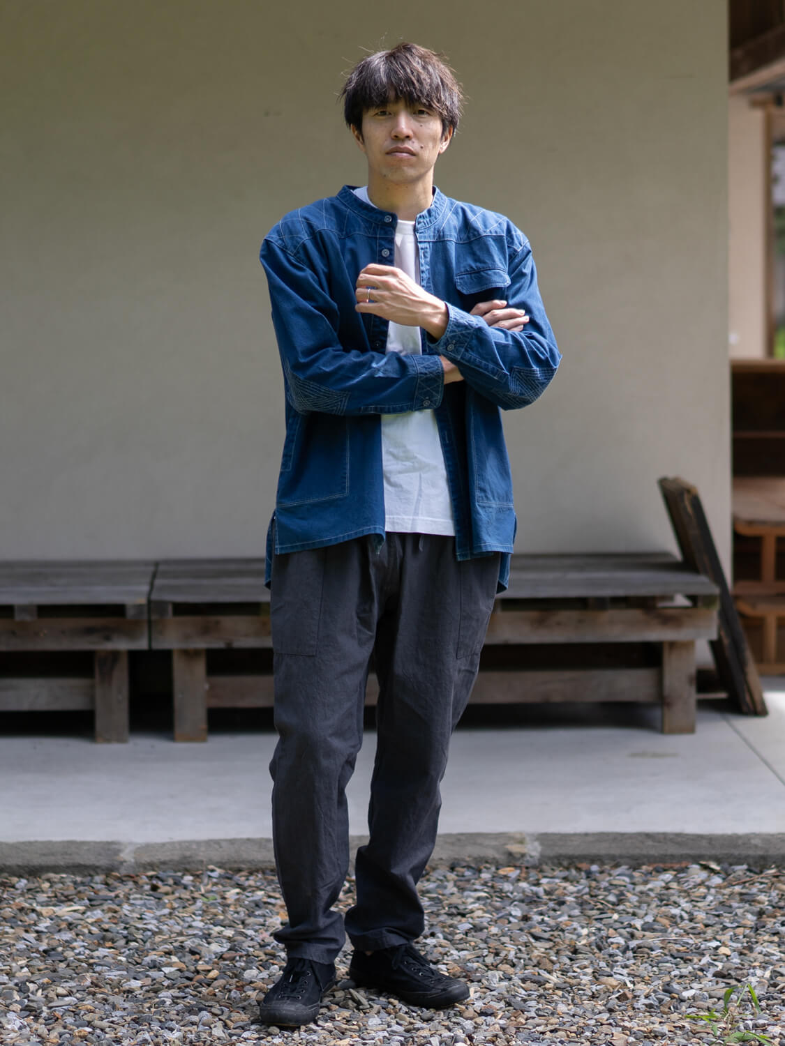 縁日 indigo YAMA SHIRT(インディゴ山シャツ)