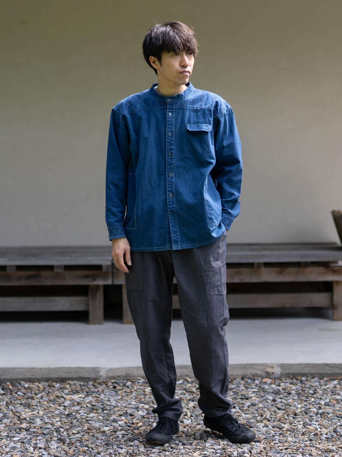 縁日 indigo YAMA SHIRT(インディゴ山シャツ)