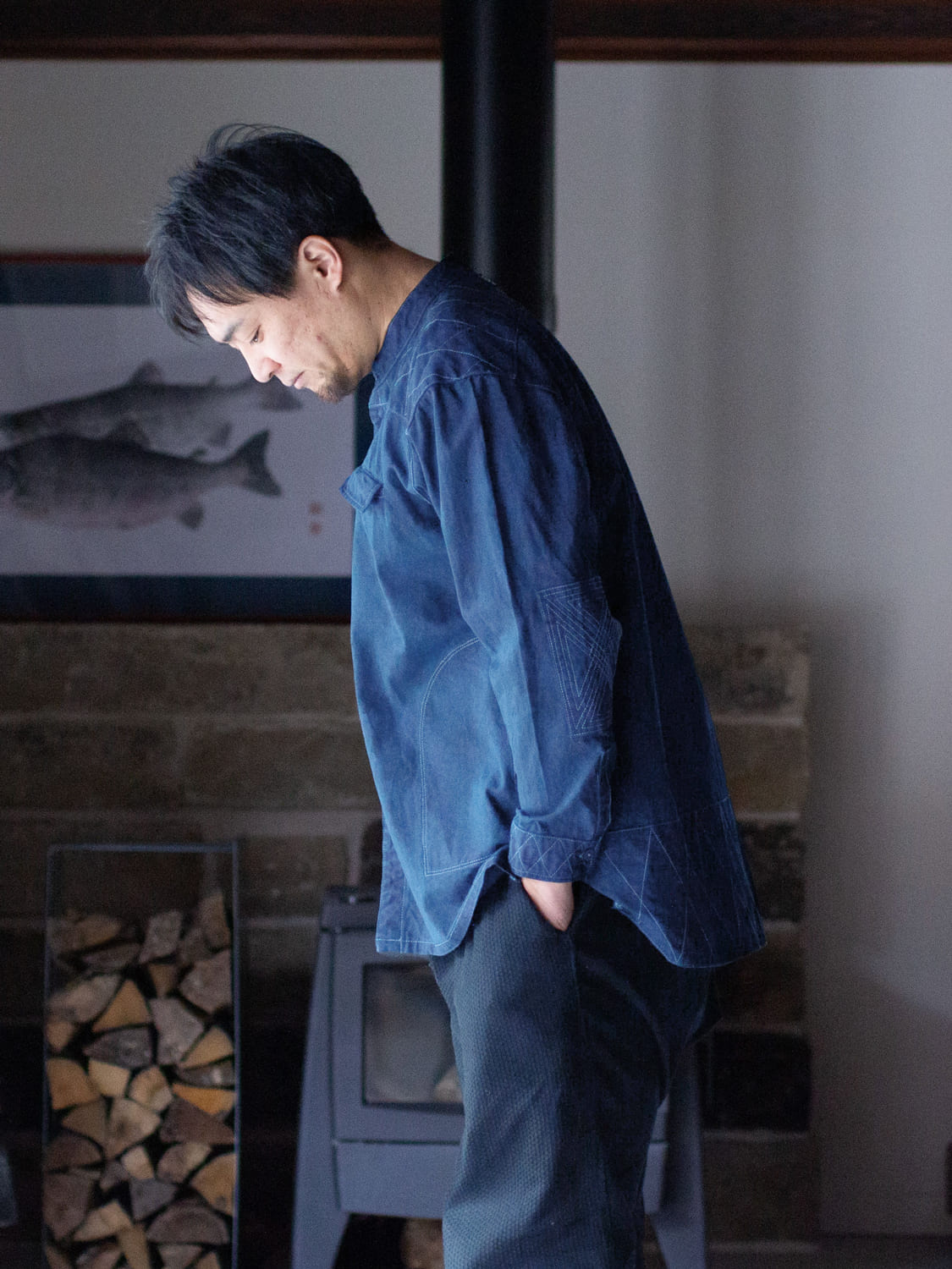 縁日 indigo YAMA SHIRT（インディゴ山シャツ）
