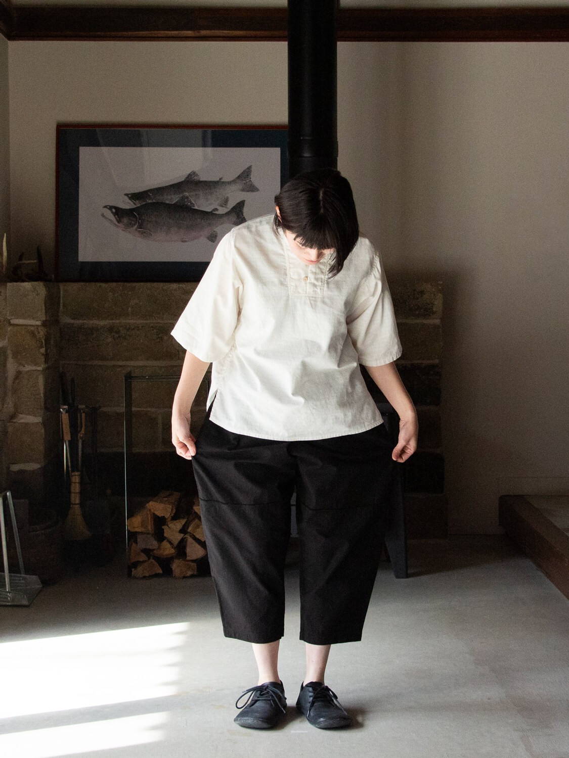 土日限定値下げ mittan 竹パンツ　黒 ミッタン MITTAN 竹パンツ（草木濃染）BANBOO COTTON PANTS DARK