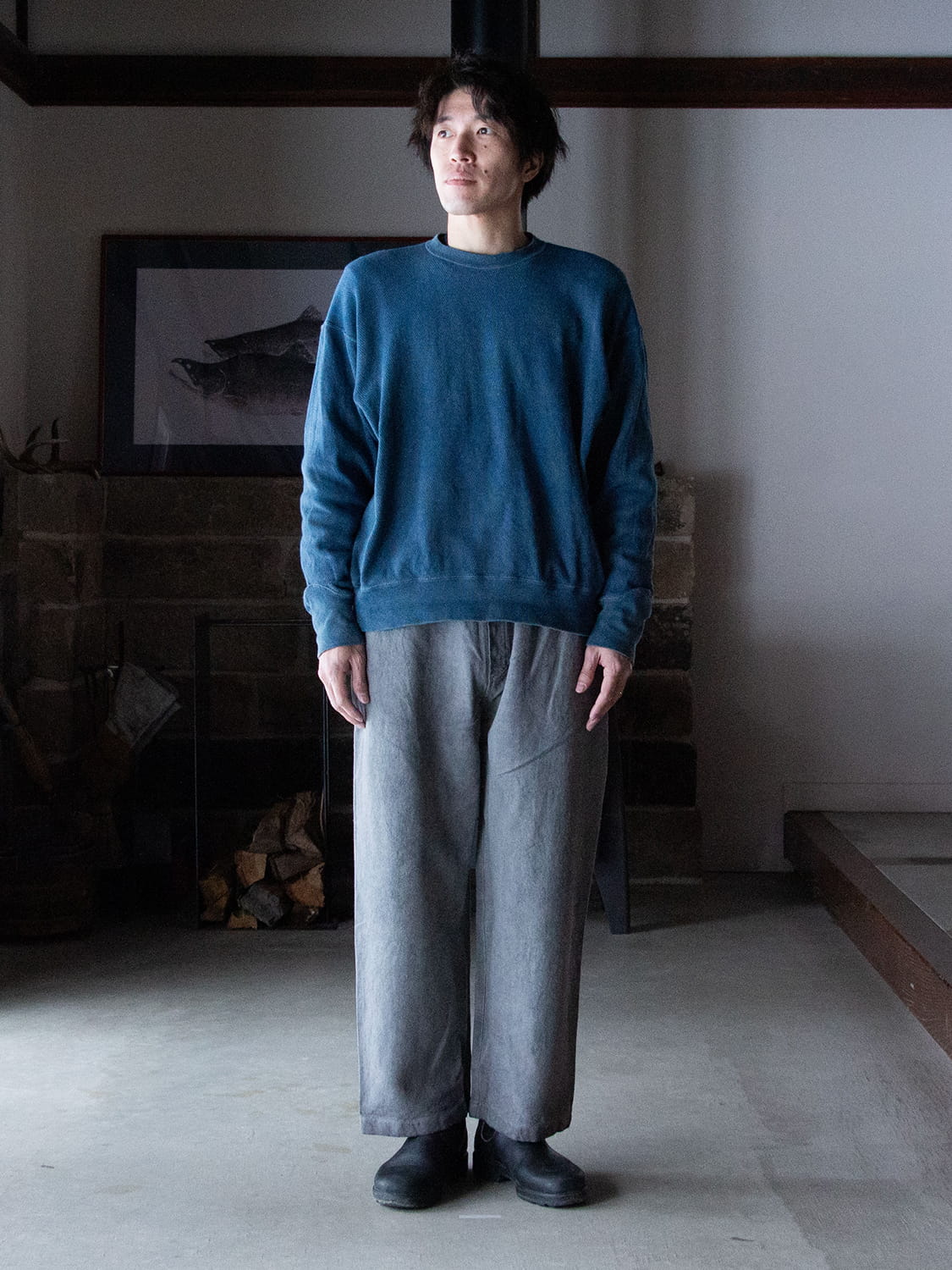 縁日 MITTAN(ミッタン) 亜麻苧麻ワイド 男性 着用イメージ