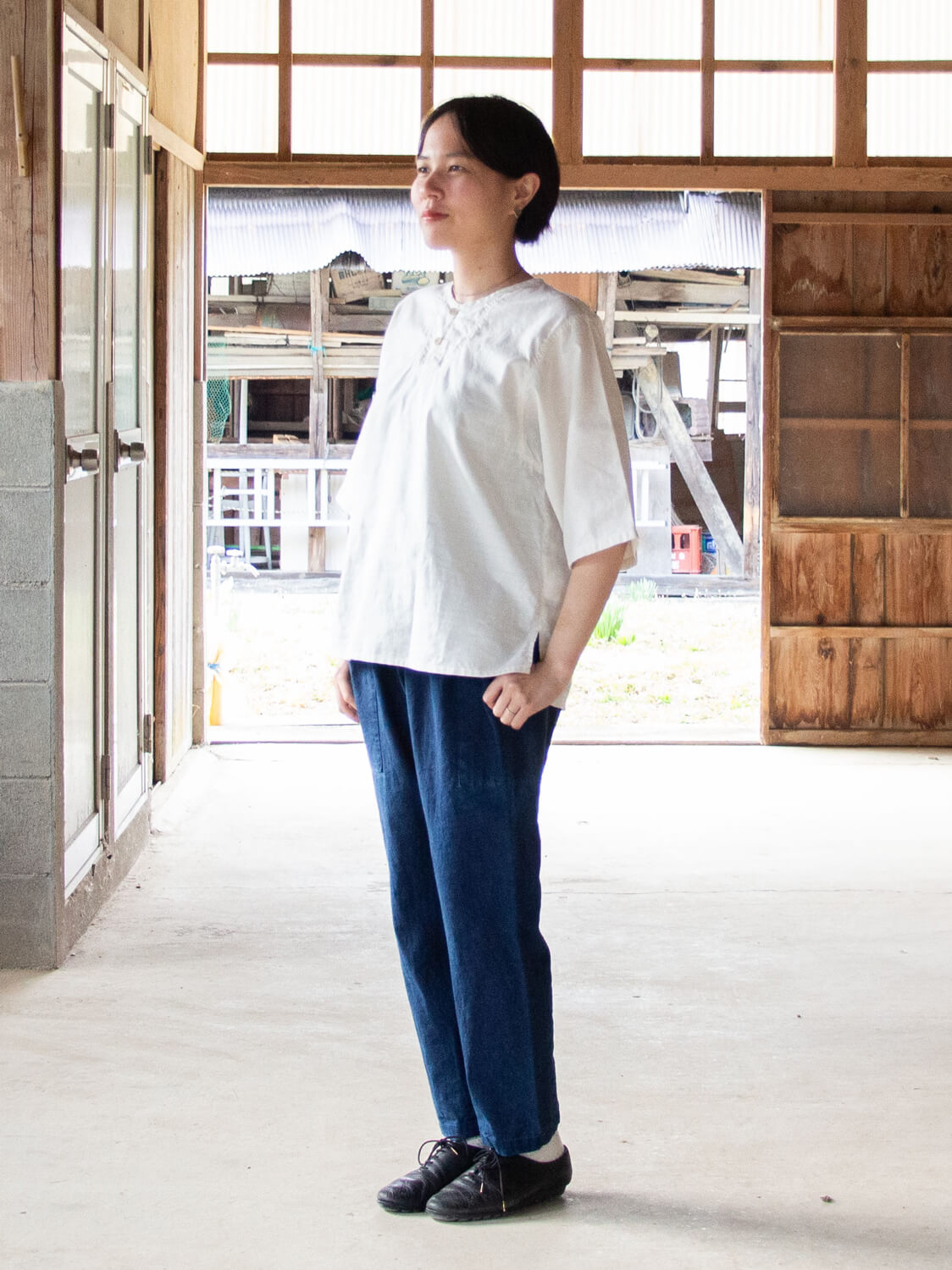 ちぃ子 斜子織シャツ(nanakooriSHIRT)