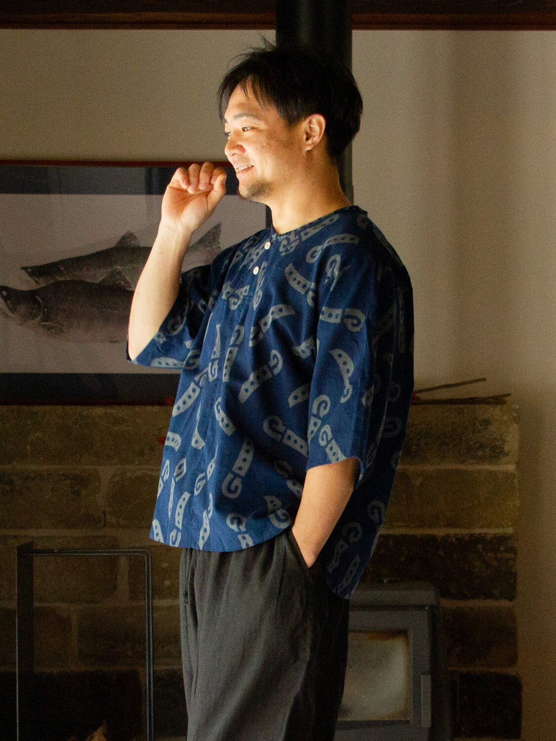 手ぬぐいシャツ 小田中耕一 縁日 鬼剣舞