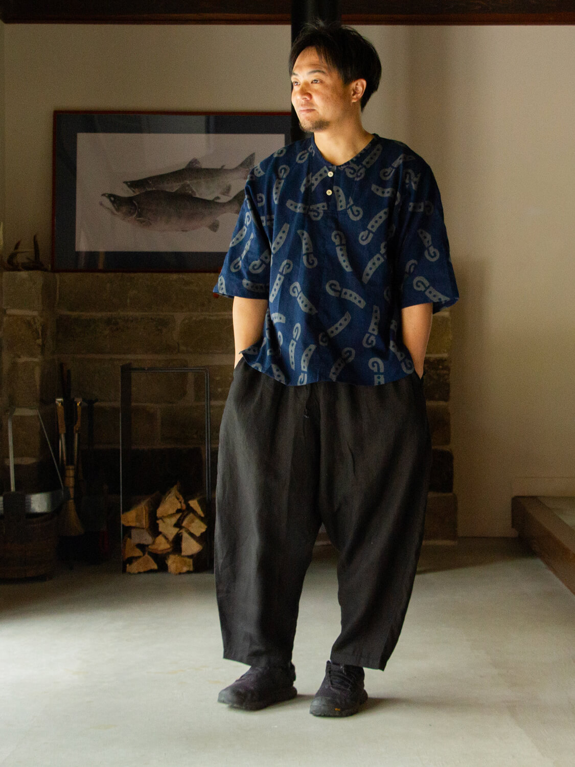 手ぬぐいシャツ 小田中耕一 縁日 鬼剣舞