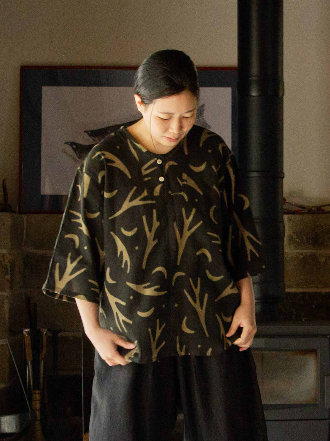 手ぬぐいシャツ 小田中耕一 縁日 鹿踊