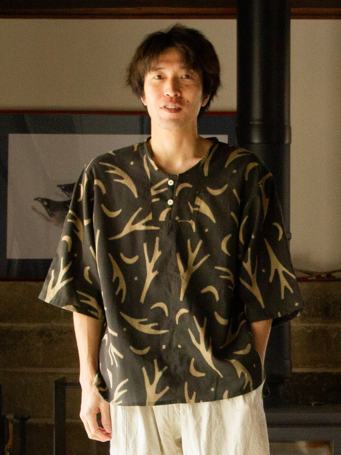 手ぬぐいシャツ 小田中耕一 縁日 鹿踊
