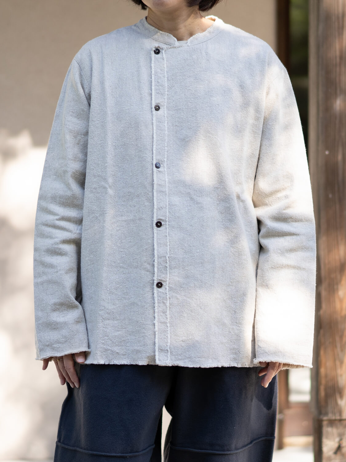 SH-166 MITTAN/亜麻苧麻絹シャツ