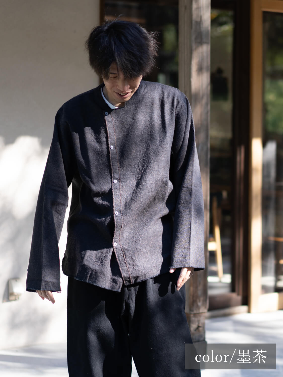 SH-166 MITTAN/亜麻苧麻絹シャツ