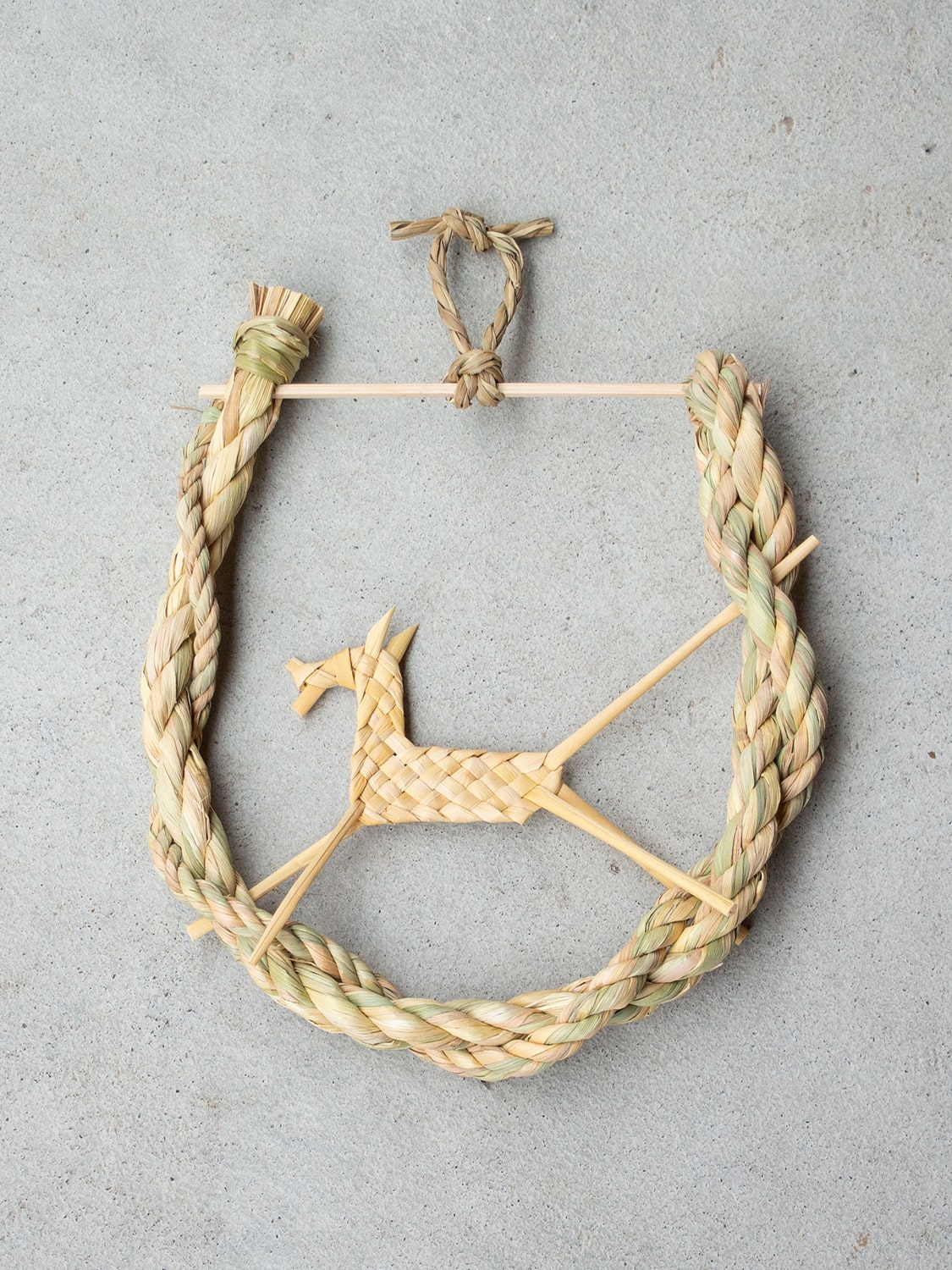 工房ストロー　福駒開運馬蹄　しめ飾り