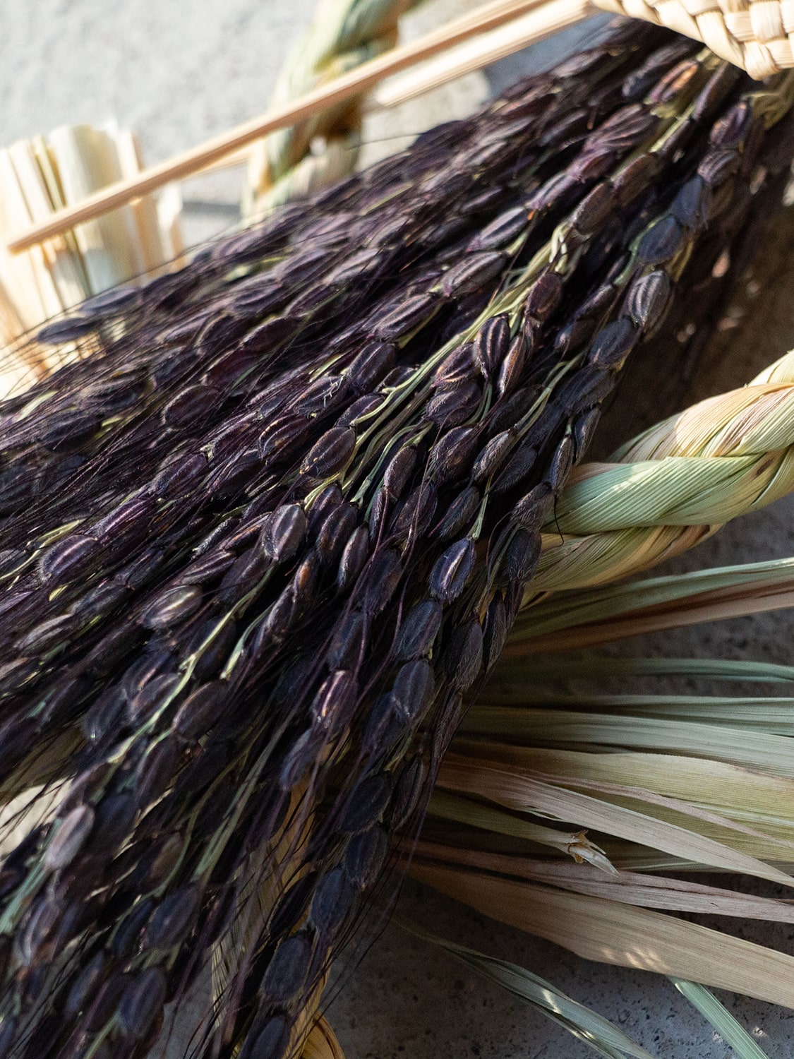 山から福がおりてくる しめ飾り 無限瓢箪から駒（紫）（むげんひょうたんからこま むらさき）