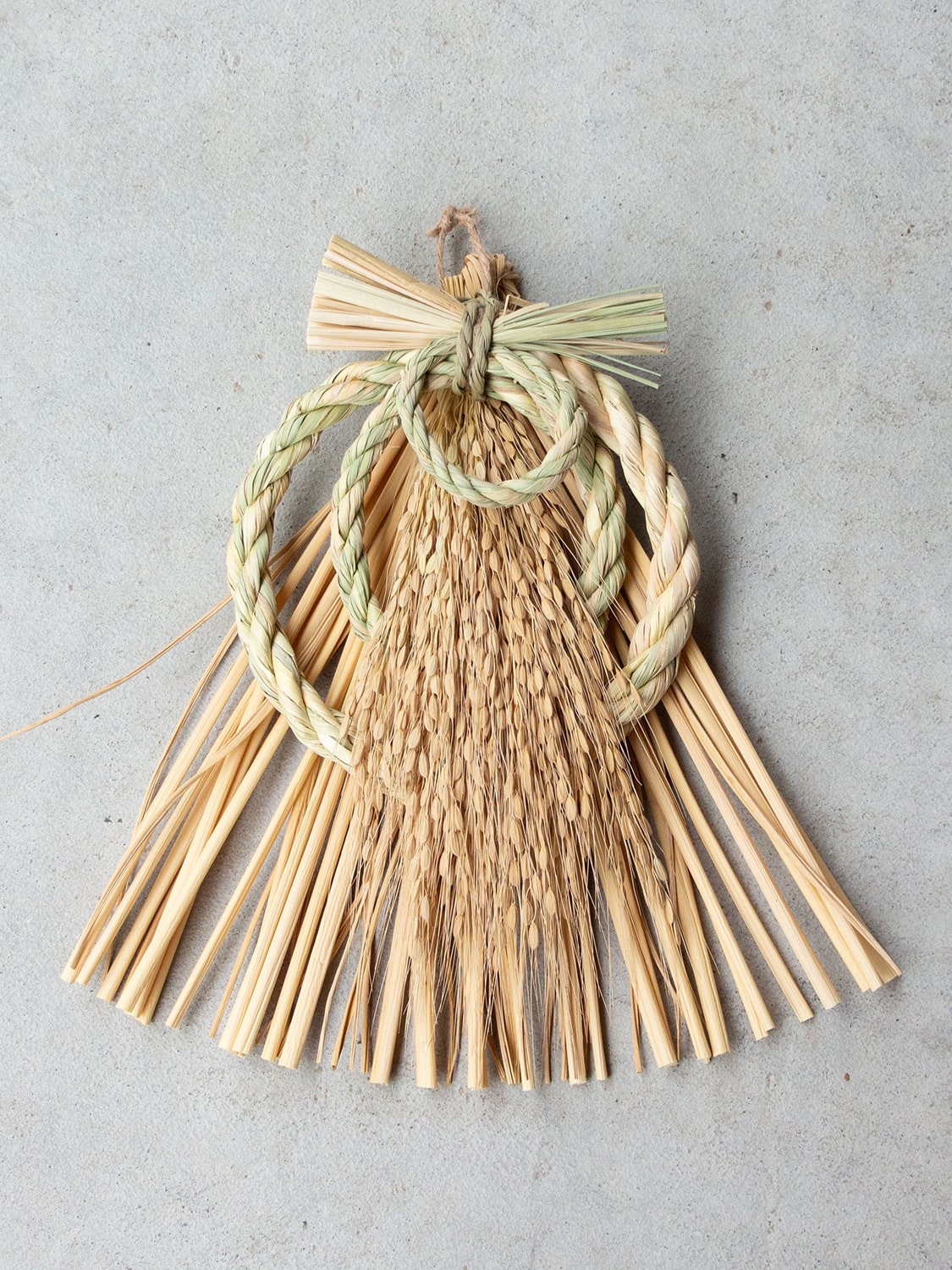 工房ストロー　末広輪三連　しめ飾り