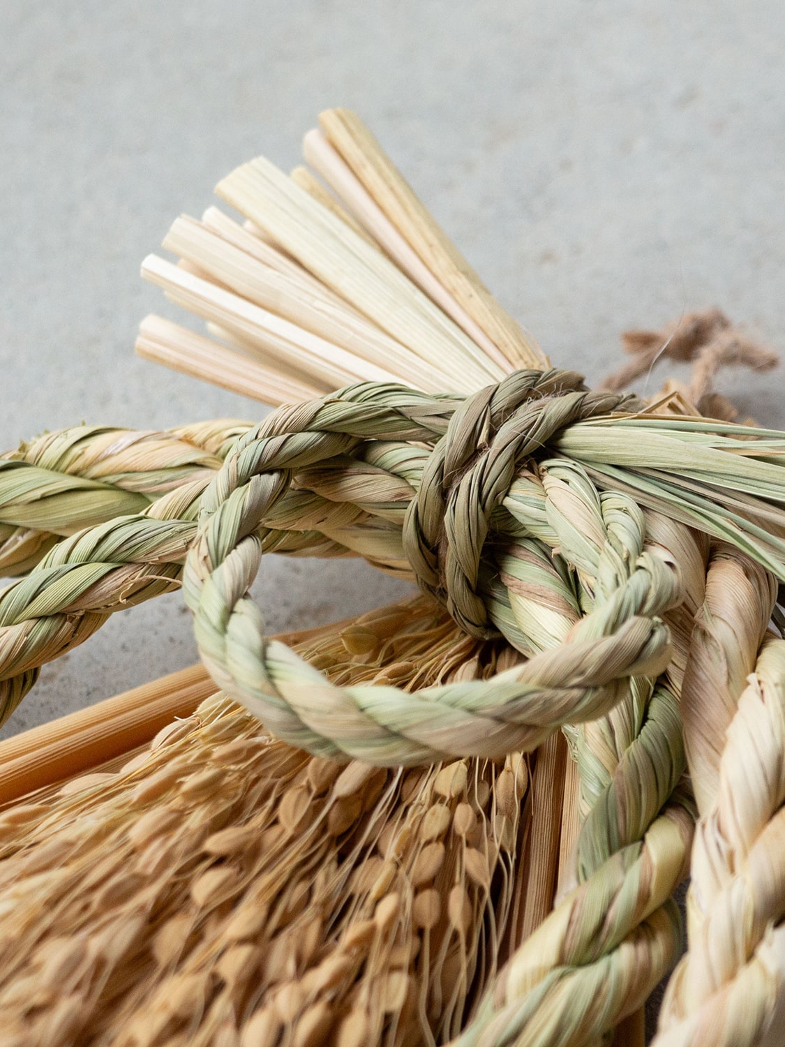 工房ストロー　末広輪三連　しめ飾り