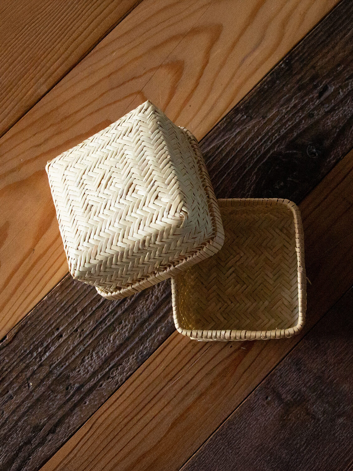 鳥越竹細工 すず竹 ミニ弁当箱 角