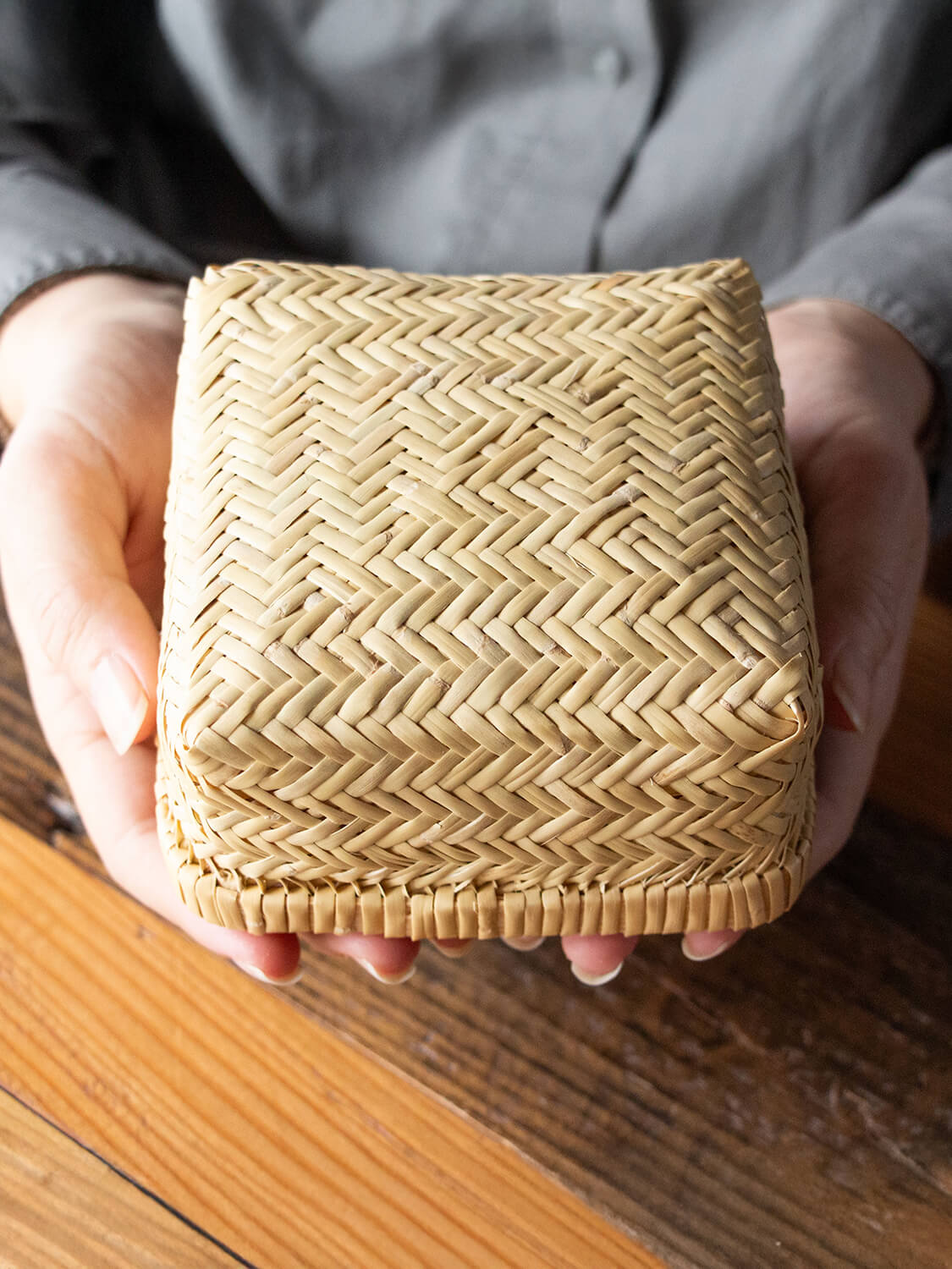 鳥越竹細工 すず竹 ミニ弁当箱 角