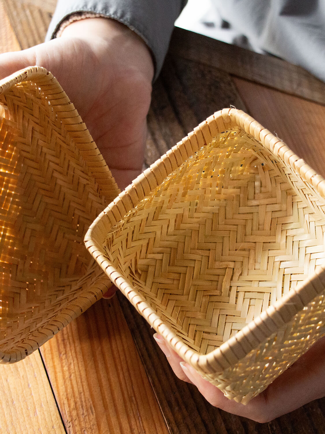 鳥越竹細工 すず竹 ミニ弁当箱 角