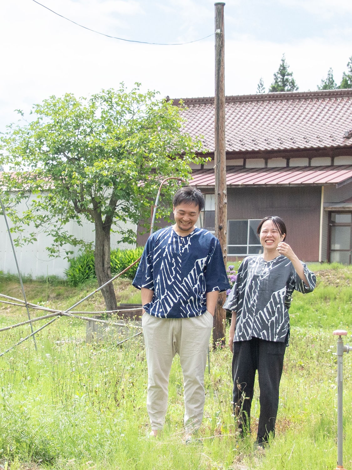 縁日 手ぬぐいシャツ 葉序
