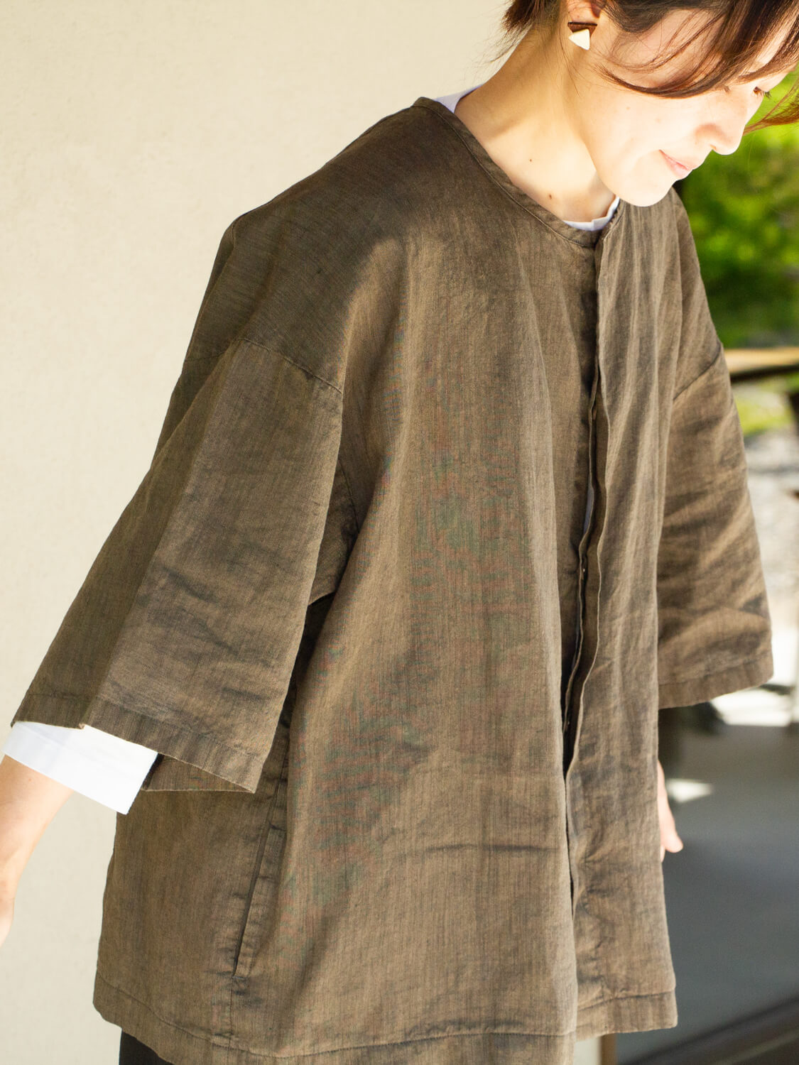 縁日 漆染め ダボシャツ DABO SHIRT 麻