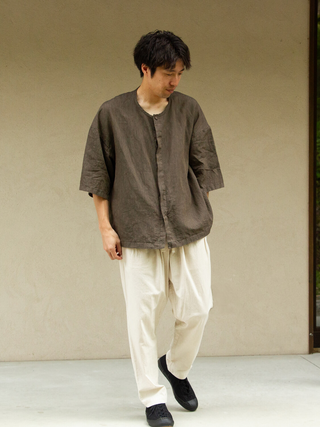 縁日 漆染め ダボシャツ DABO SHIRT 麻