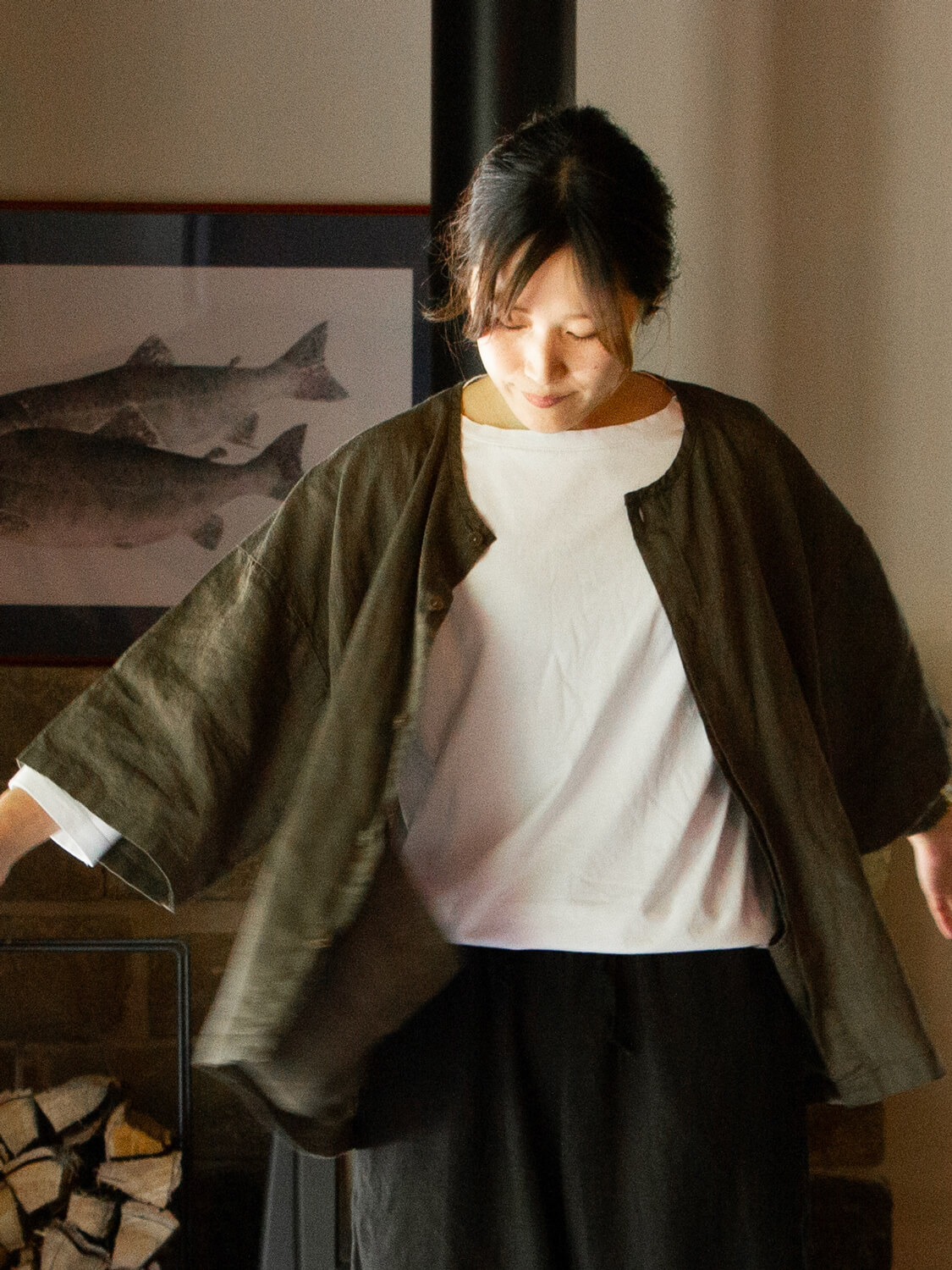 縁日 漆染め ダボシャツ DABO SHIRT 麻