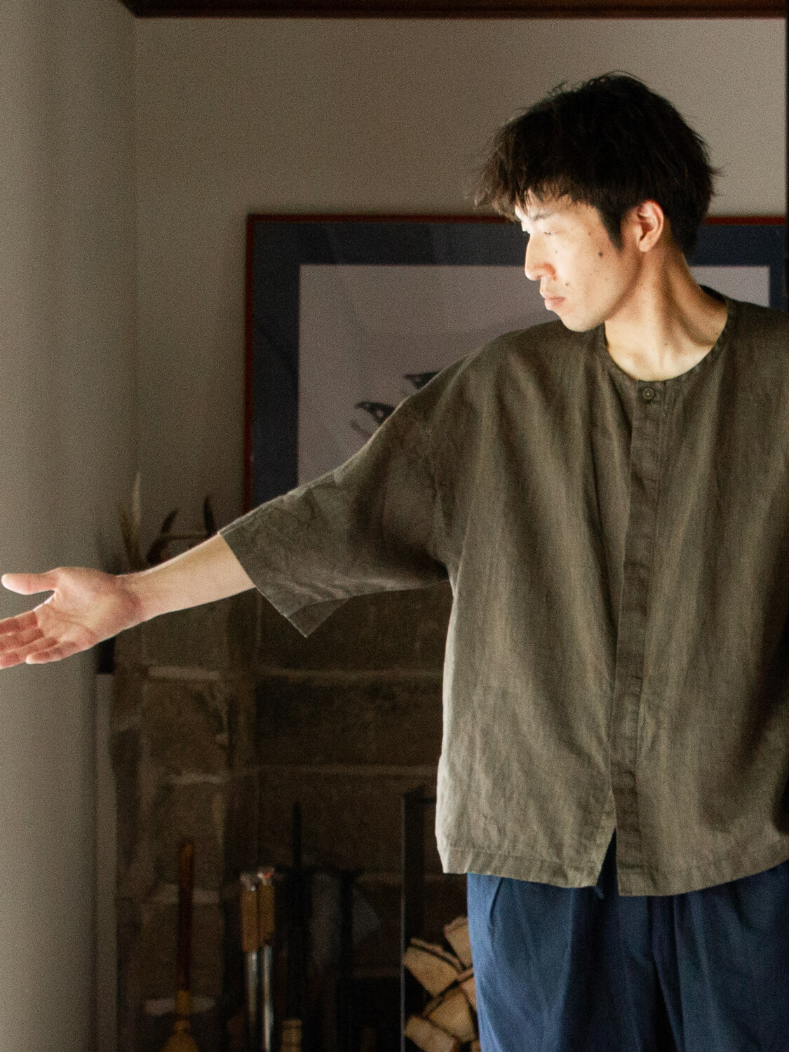縁日 漆染め ダボシャツ DABO SHIRT 麻