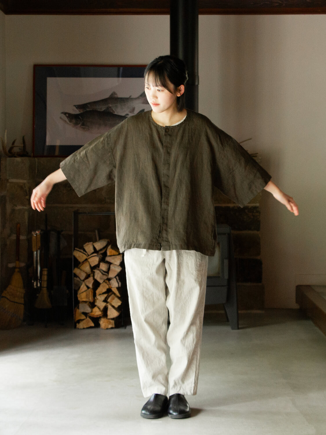 縁日 漆染め ダボシャツ DABO SHIRT 麻