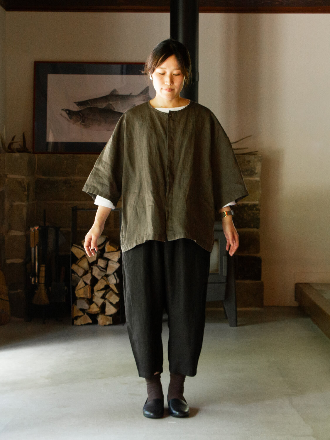 縁日 漆染め ダボシャツ DABO SHIRT 麻