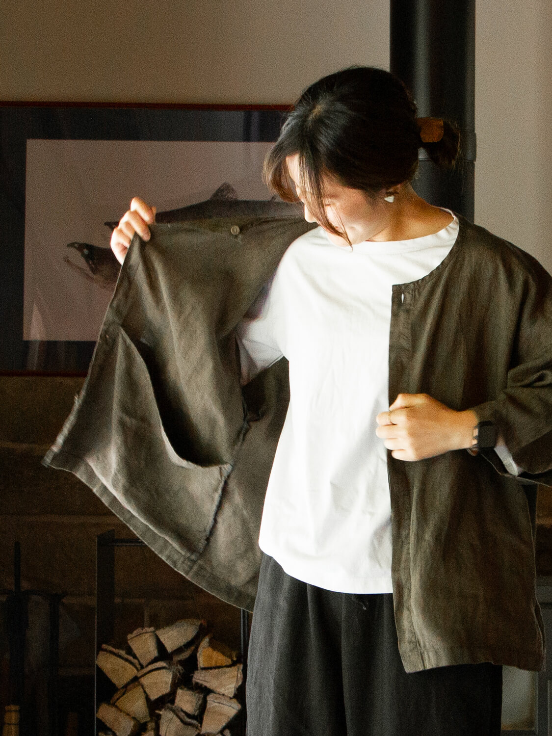 縁日 漆染め ダボシャツ DABO SHIRT 麻