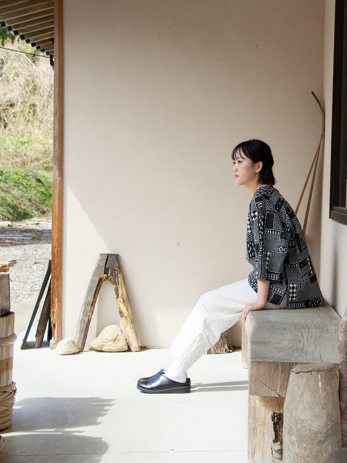 手ぬぐいシャツ よつめ染布舎 縁日 民布