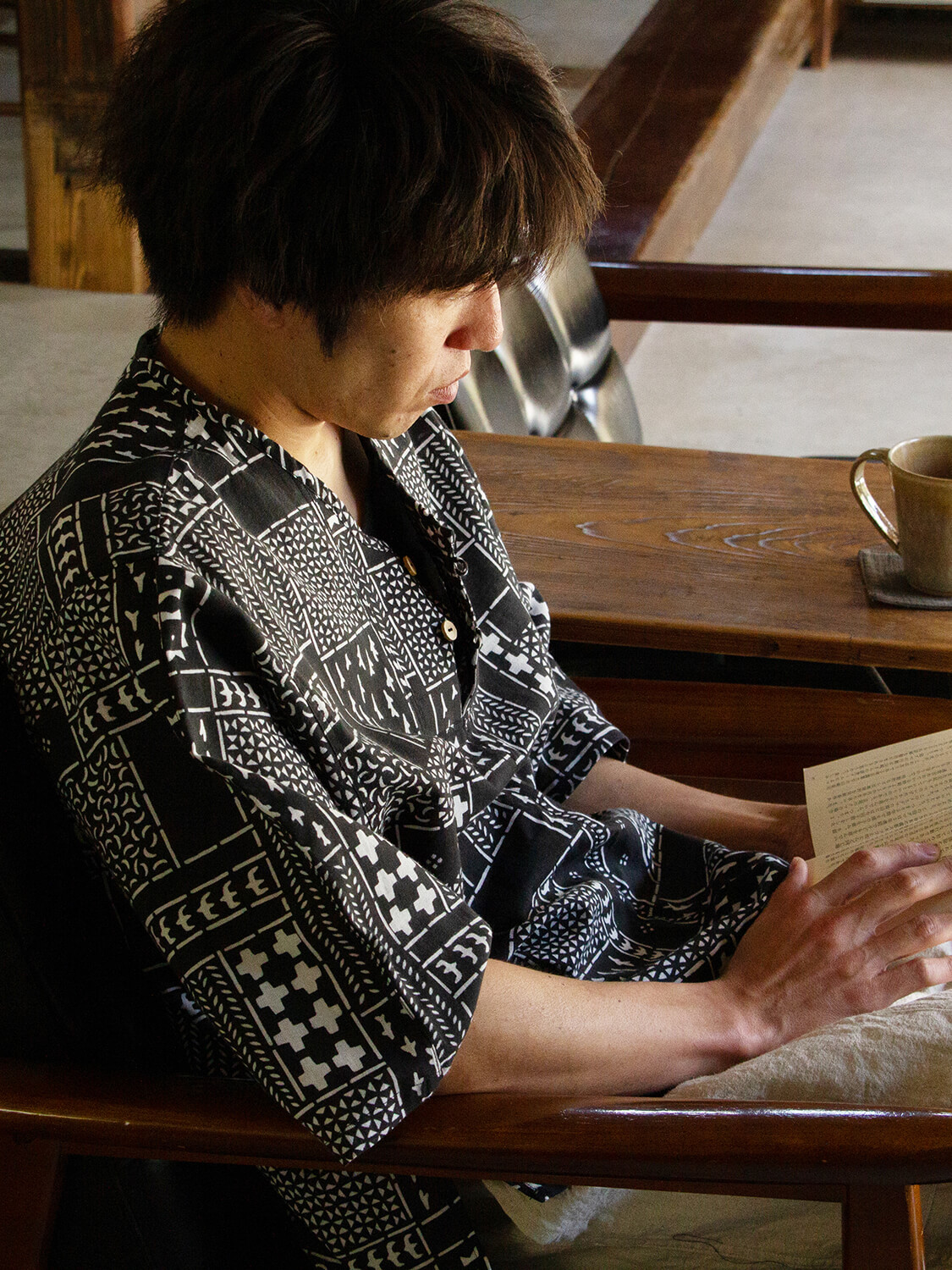 手ぬぐいシャツ よつめ染布舎 縁日 民布