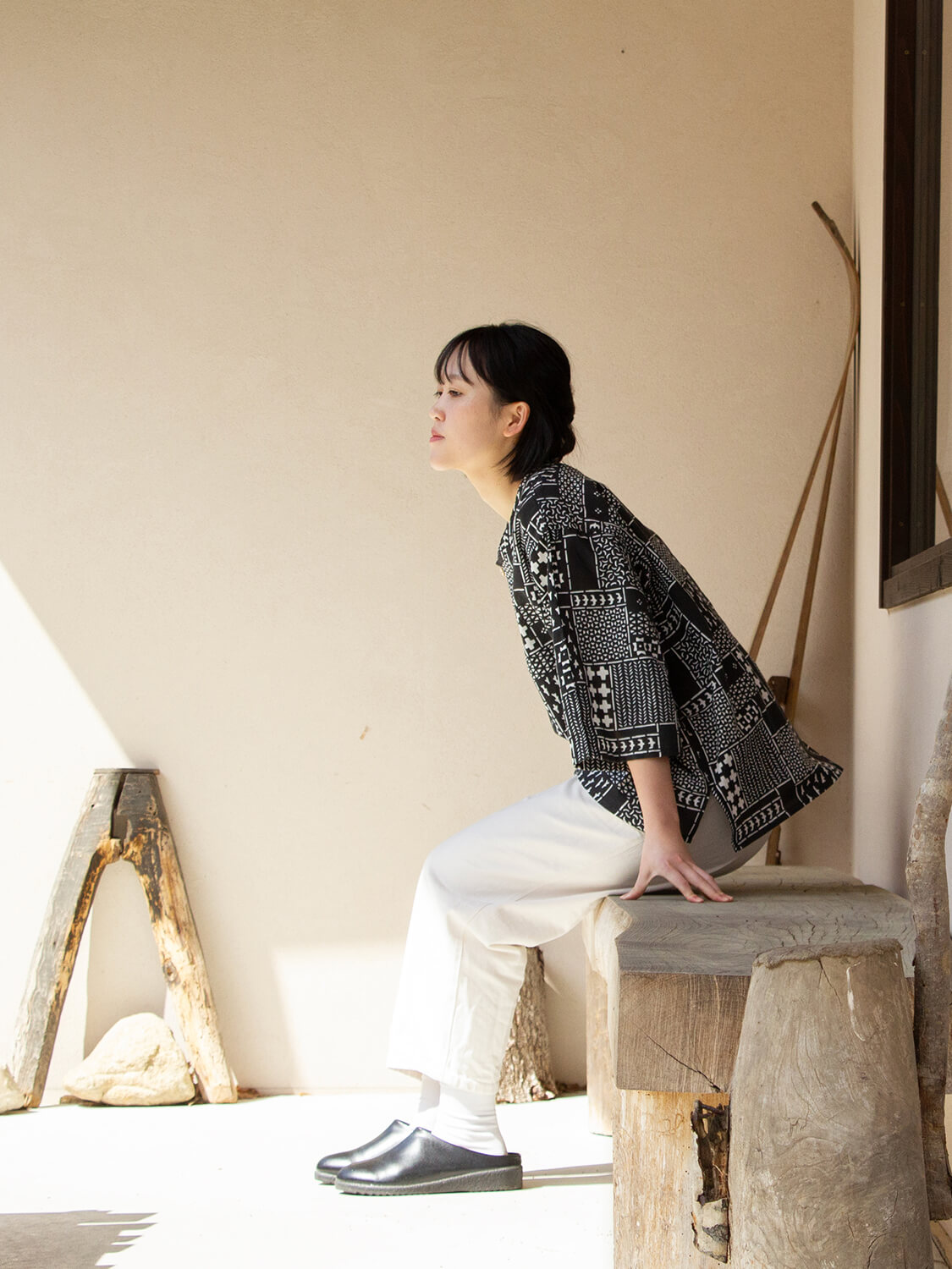 手ぬぐいシャツ よつめ染布舎 縁日 民布