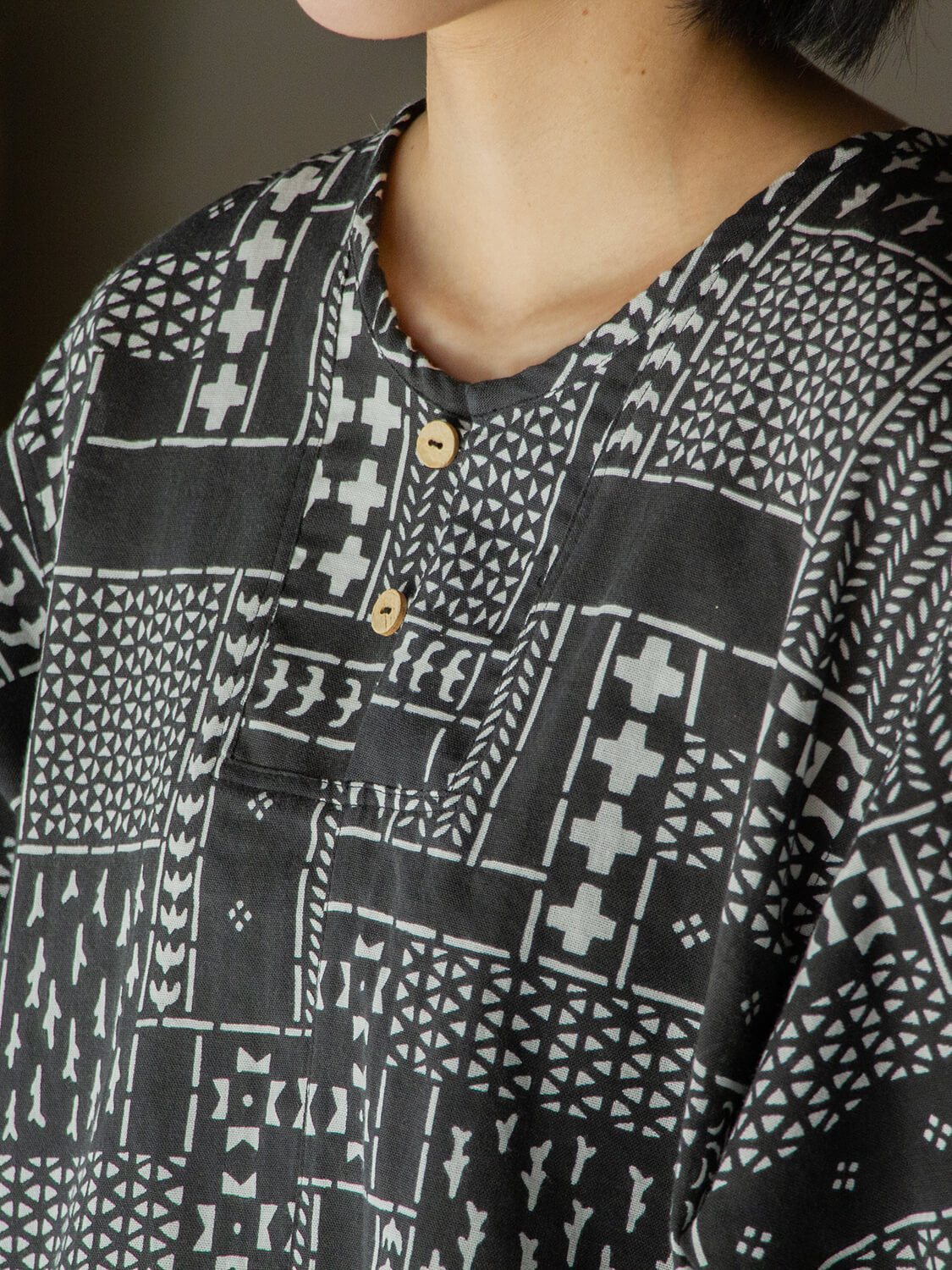 手ぬぐいシャツ よつめ染布舎 縁日 民布