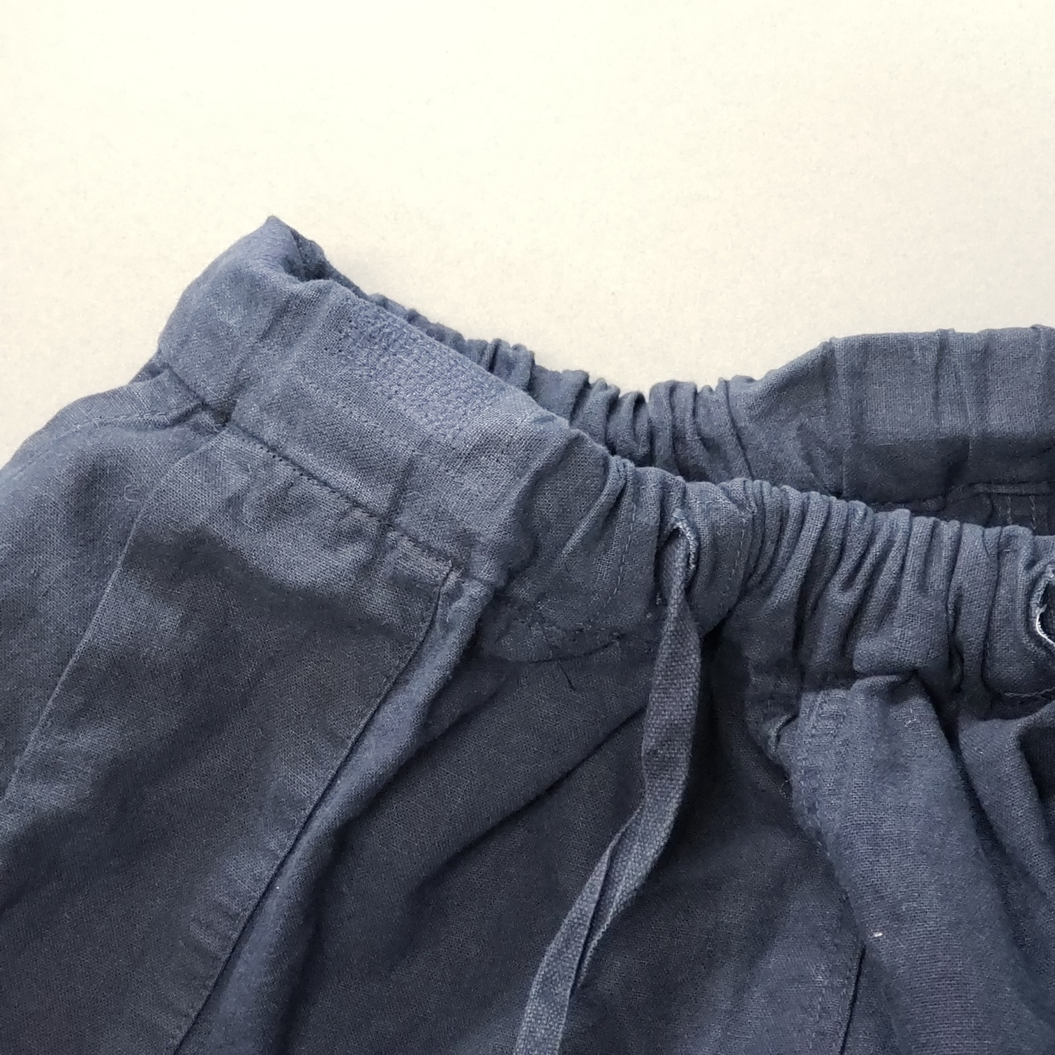 お直し後：当て布とステッチで補強