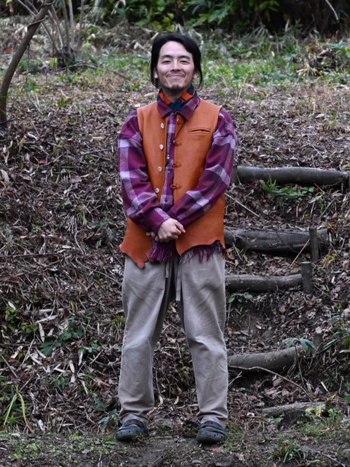 縁日　漆染のマタギもんぺ　着用イメージ