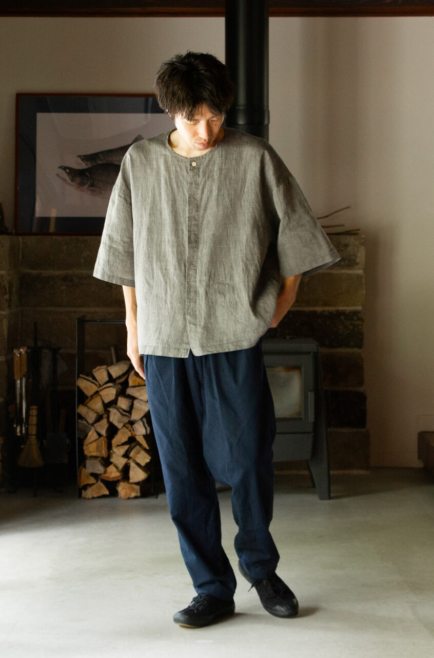 縁日 漆染め ダボシャツ DABO SHIRT 麻 着用イメージ