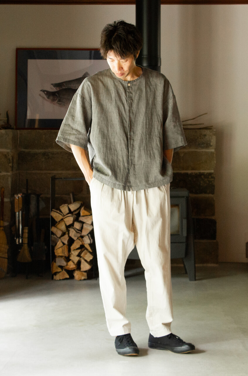 縁日　漆染め ダボシャツ　DABO SHIRT 麻 着用イメージ