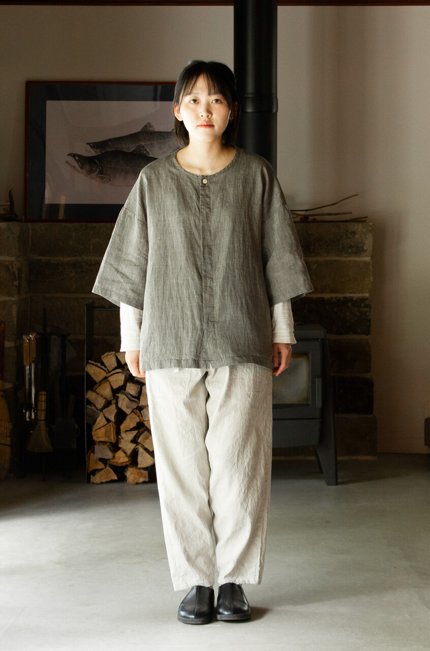 縁日　漆染め ダボシャツ　DABO SHIRT 麻 着用イメージ