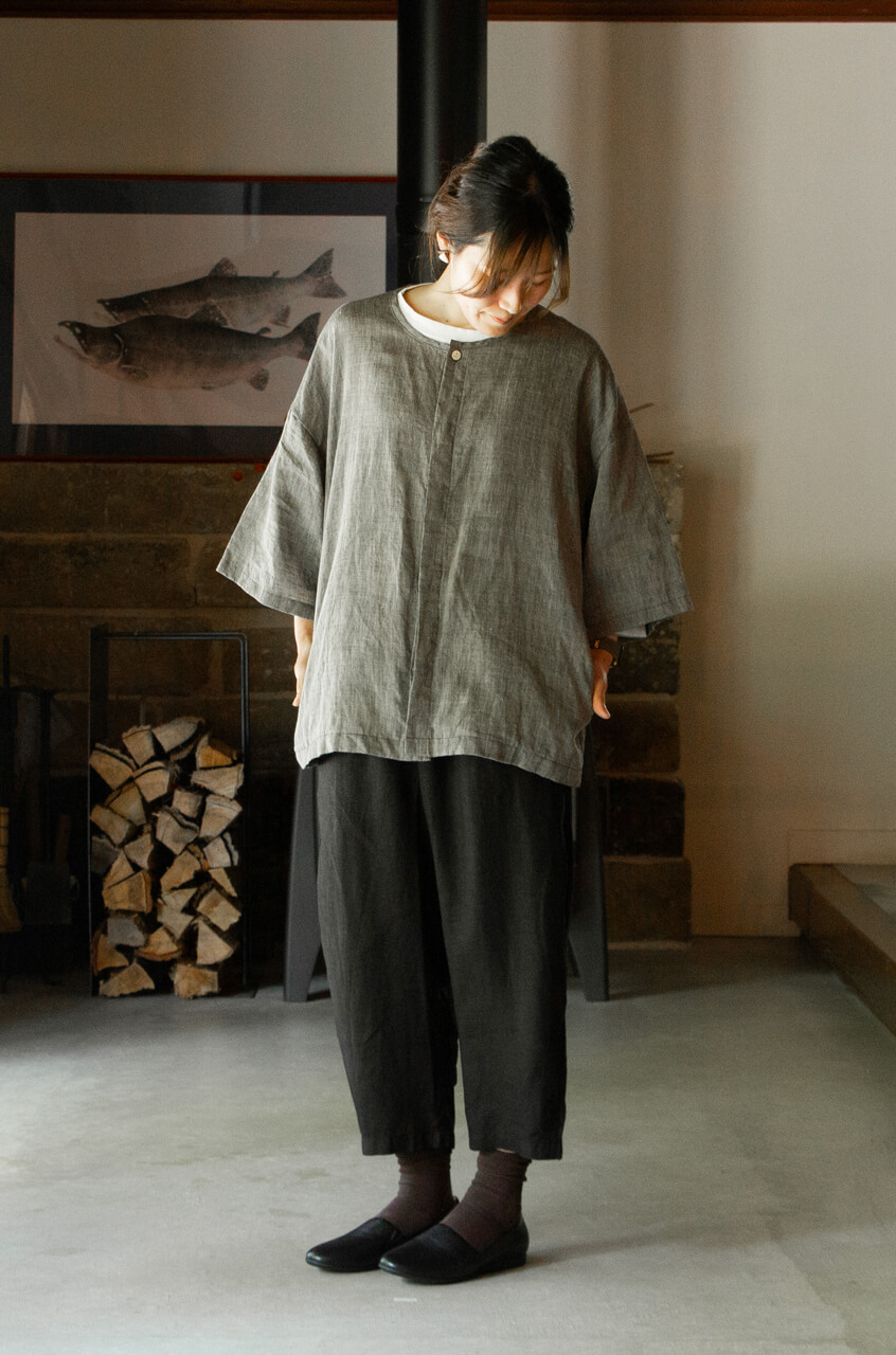 縁日　漆染め ダボシャツ　DABO SHIRT 麻 着用イメージ