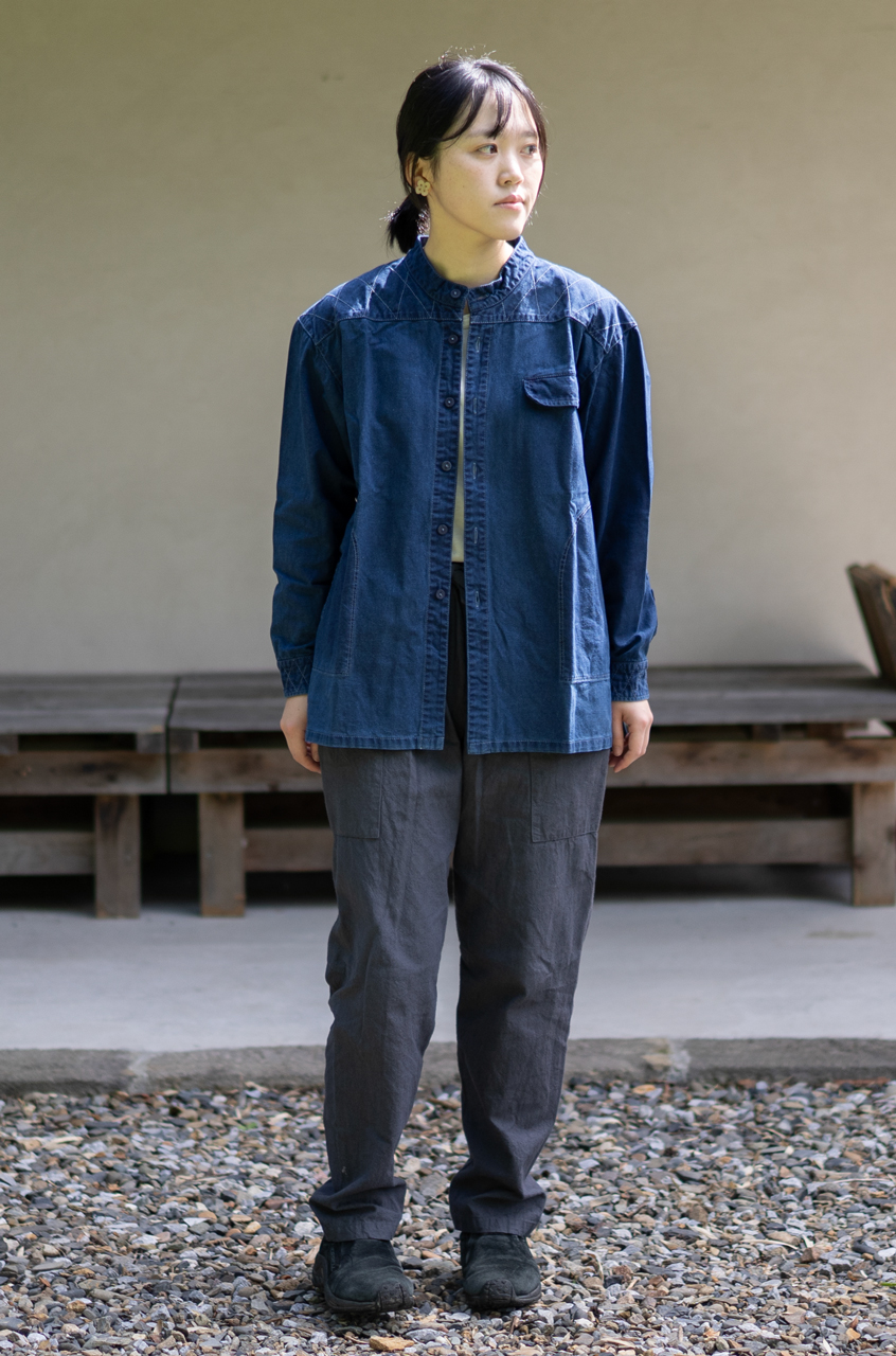 縁日 indigo YAMA SHIRT（インディゴ山シャツ） 着用イメージ