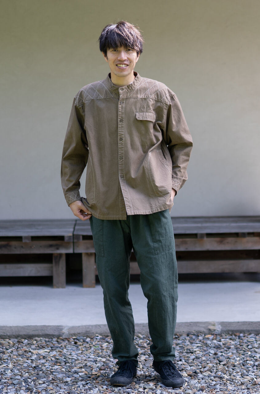 縁日 漆染のYAMA SHIRT（山シャツ） 着用イメージ