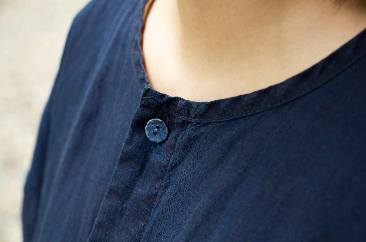 縁日　漆染め ダボシャツ　DABO SHIRT indigo 麻 着用イメージ
