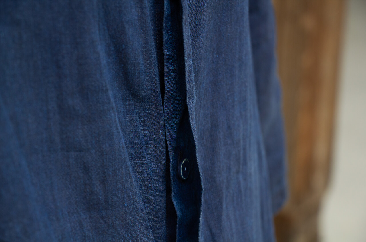 縁日　漆染め ダボシャツ　DABO SHIRT indigo 麻 着用イメージ