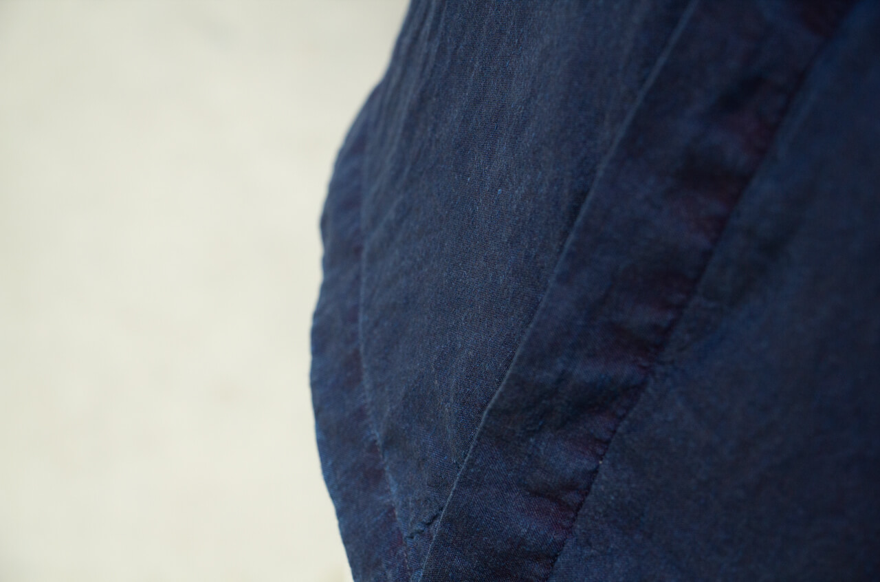 縁日　漆染め ダボシャツ　DABO SHIRT indigo 麻 着用イメージ