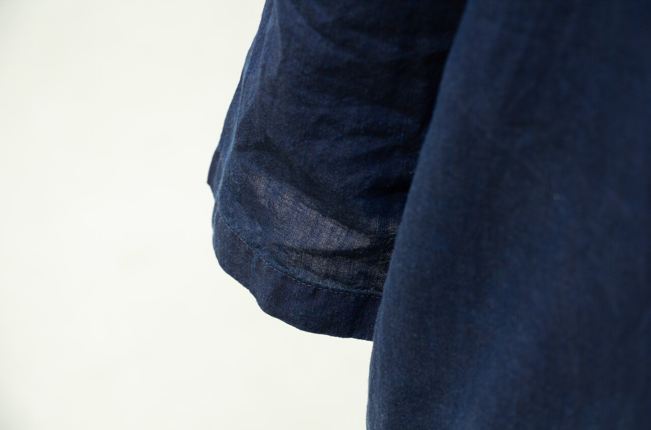 縁日　漆染め ダボシャツ　DABO SHIRT indigo 麻 着用イメージ