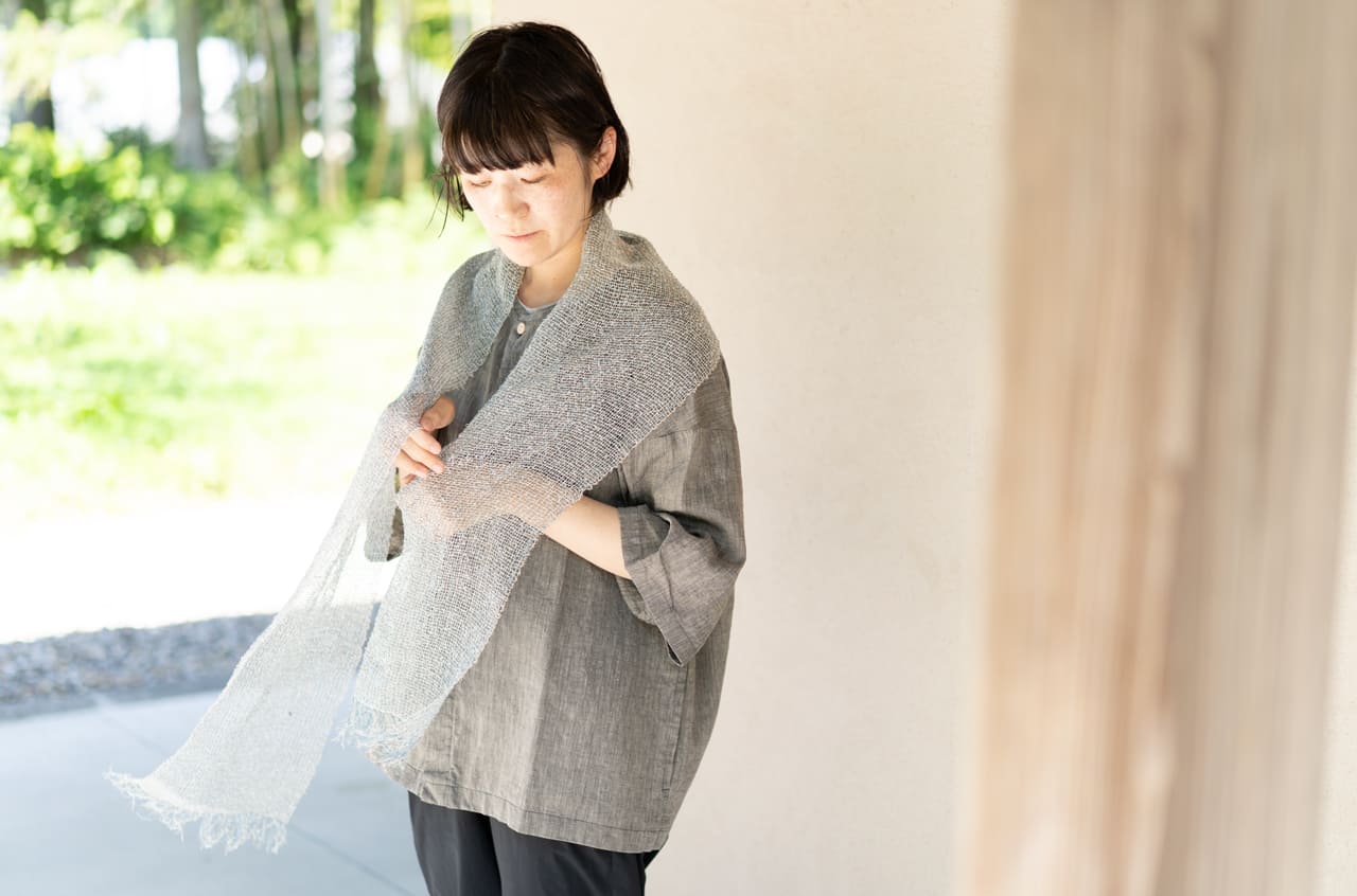 鄙子さんの綿麻ストール 坂口鄙子（さかぐちひなこ）