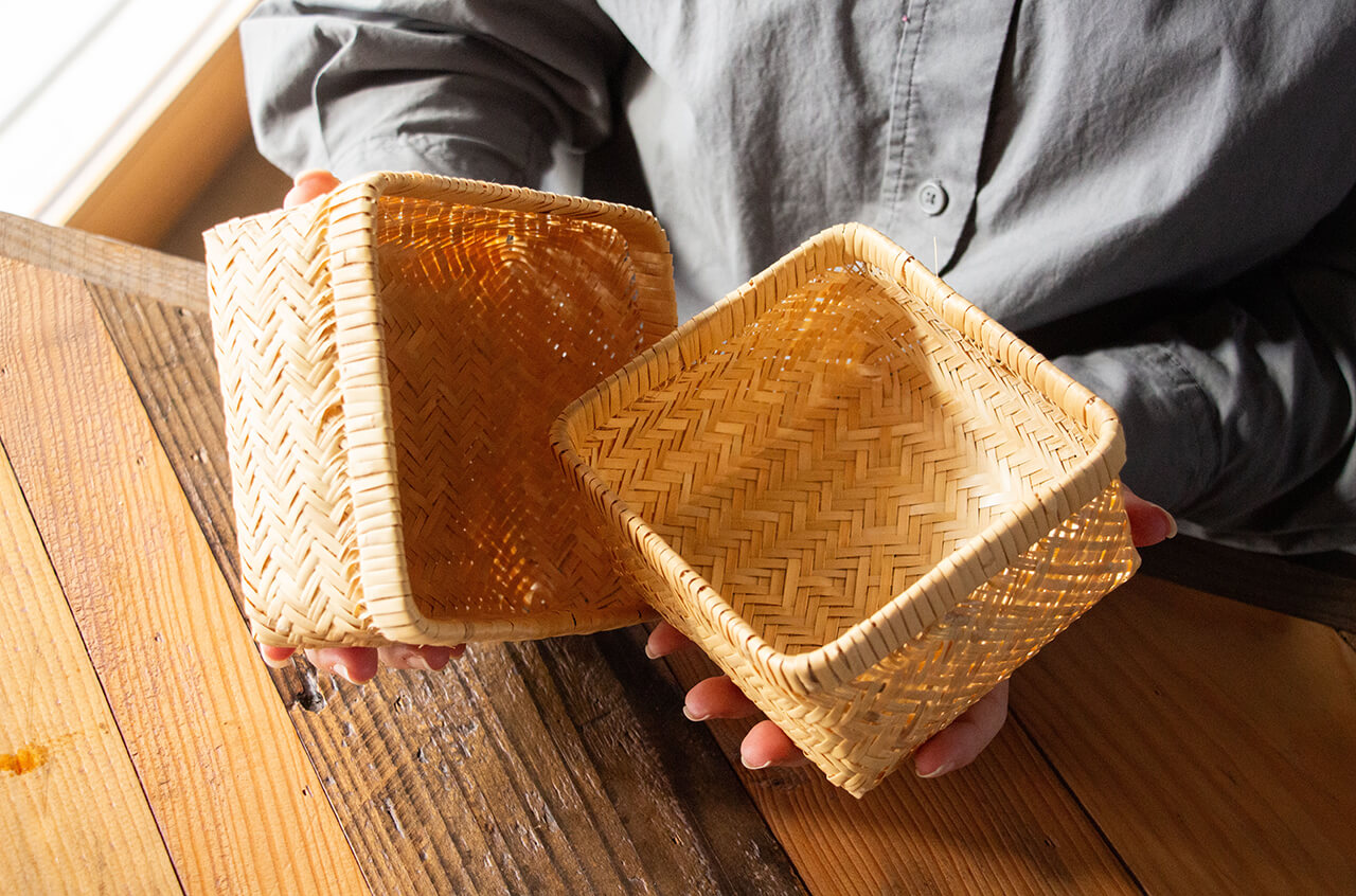 鳥越竹細工 すず竹 弁当箱 角