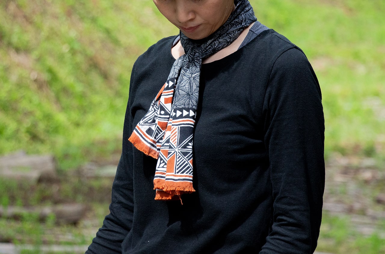 縁日　手ぬぐい　麻の葉フォークロア